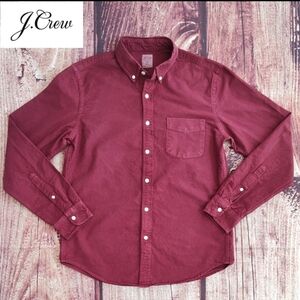 J. Crew Mens Slim Fit Ruby Red Button Down Long Sleeve Excellent Condition